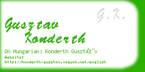 gusztav konderth business card